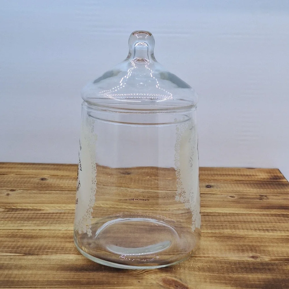 Vintage Holly Hobbie Glass Candy Tea Jar Cansiter Lid‎ American Greetings